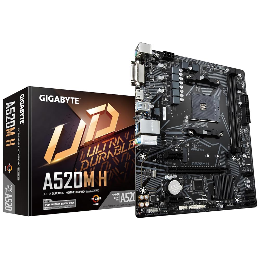 Placa Mãe Gigabyte A520M H Socket AM4 / DDR4 