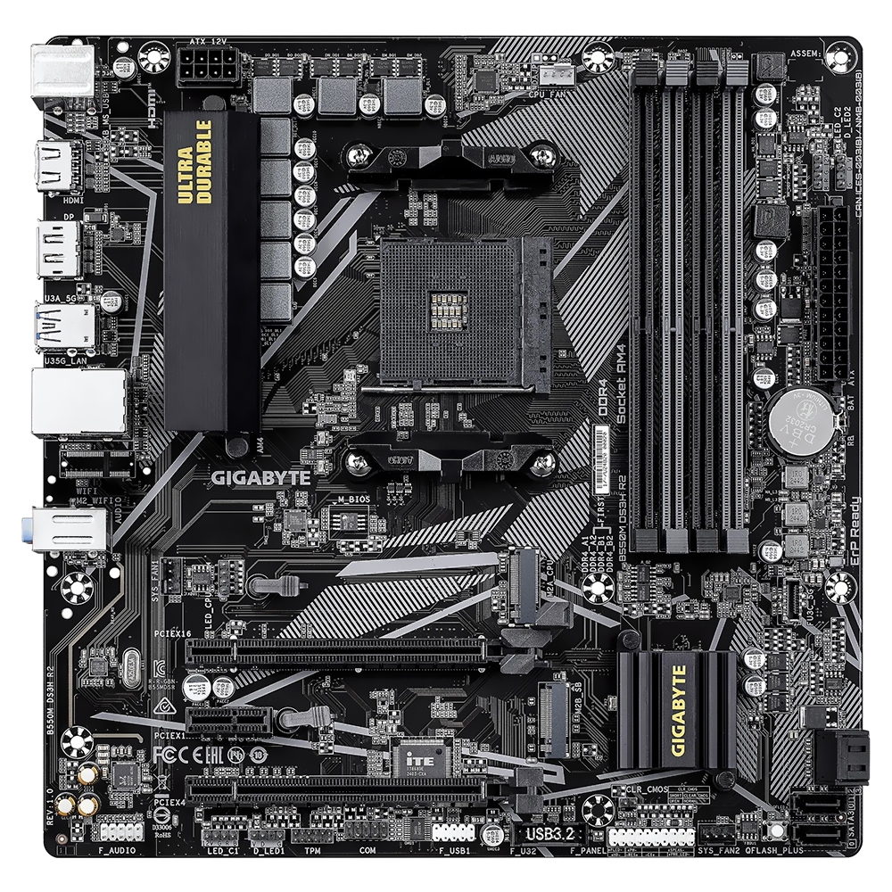 Placa Mãe Gigabyte B550M DS3H R2 Socket AM4 / DDR4
