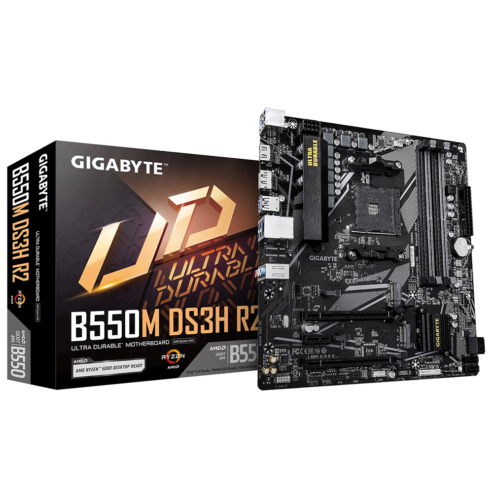 Placa Mãe Gigabyte B550M DS3H R2 Socket AM4 / DDR4