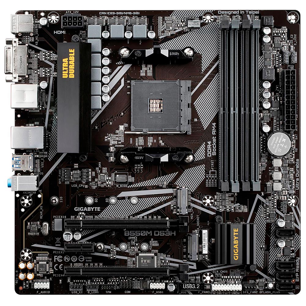 Placa Mãe Gigabyte B550M DS3H Socket AM4 / DDR4  