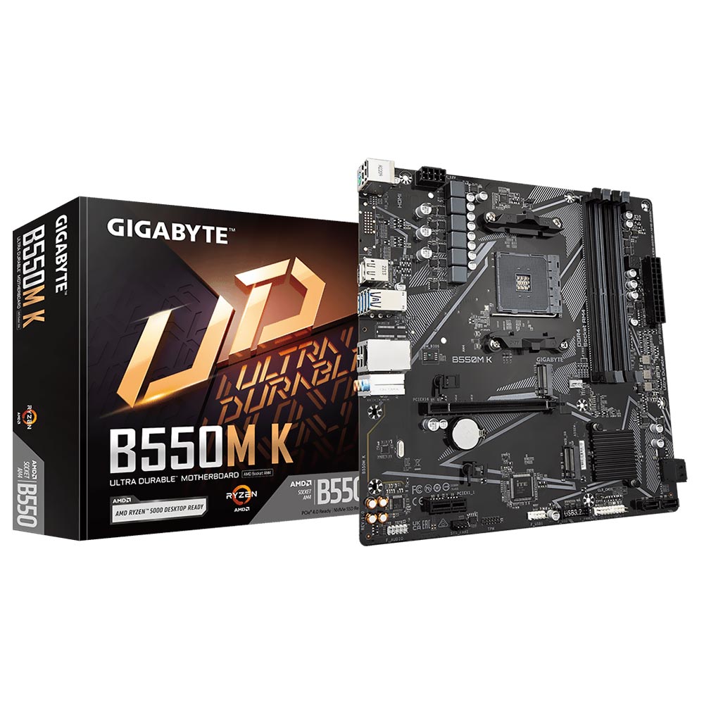 Placa Mãe Gigabyte B550M K Socket AM4 / DDR4