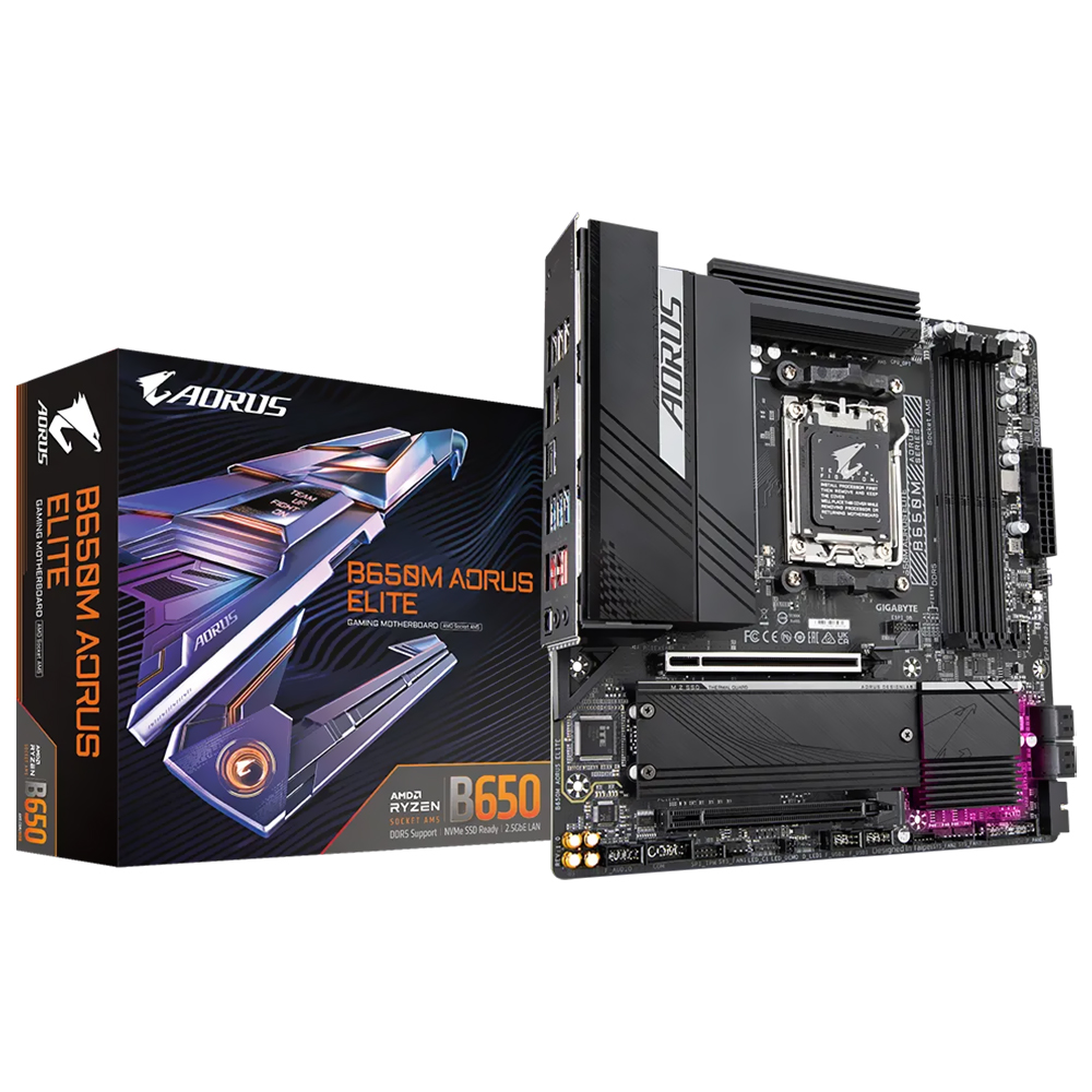 Placa Mãe Gigabyte B650M AORUS Elite Socket AM5 / DDR5