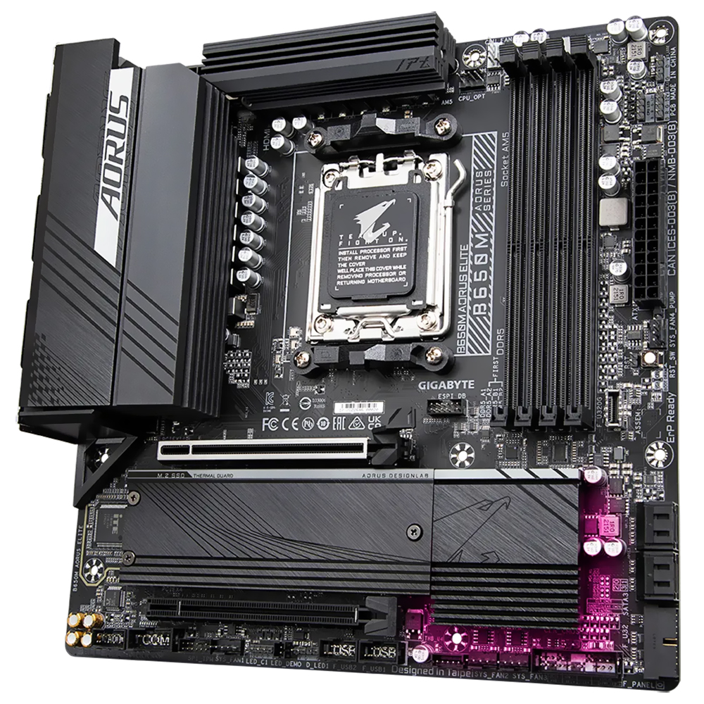 Placa Mãe Gigabyte B650M AORUS Elite Socket AM5 / DDR5