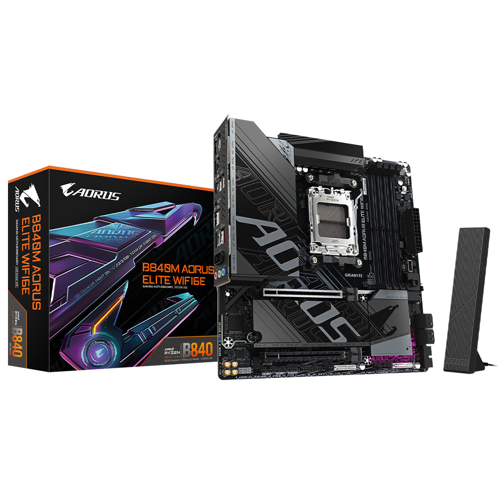 Placa Mãe Gigabyte B840M AORUS Elite Wi-Fi 6E Socket AM5 / DDR5
