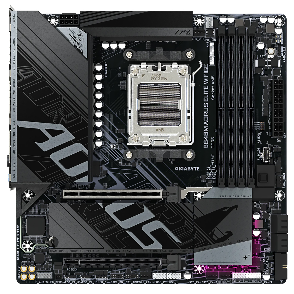 Placa Mãe Gigabyte B840M AORUS Elite Wi-Fi 6E Socket AM5 / DDR5