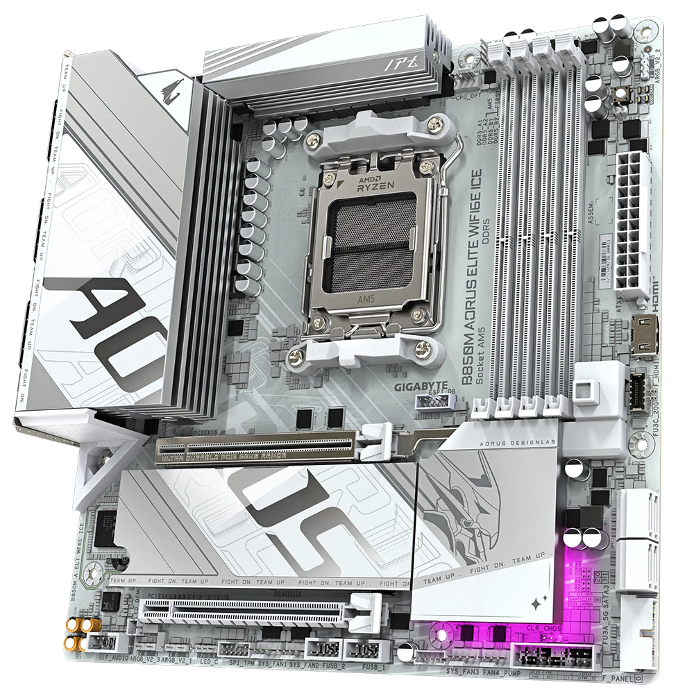 Placa Mãe Gigabyte B850M AORUS Elite Wi-Fi 6E Ice Socket AM5 / DDR5