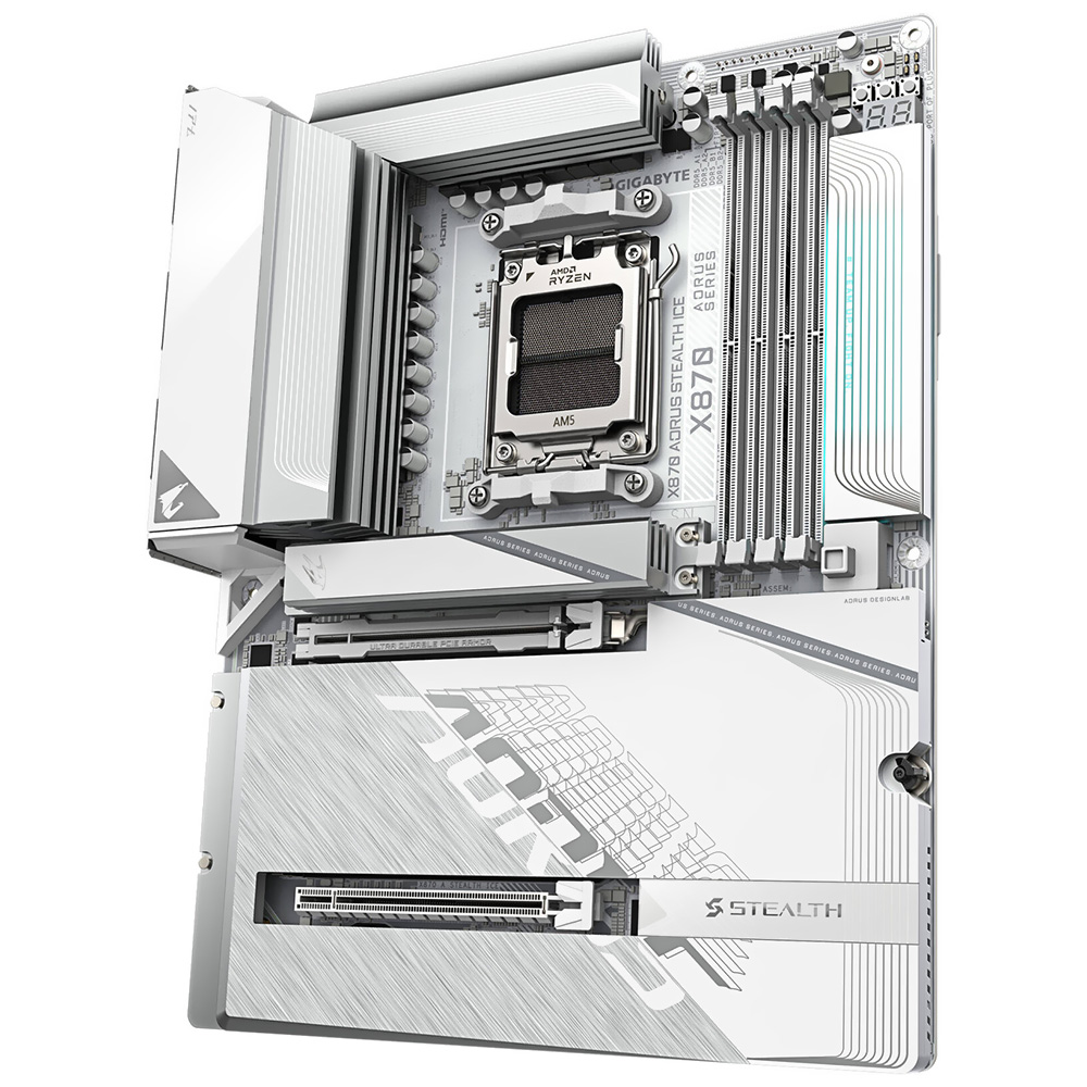 Placa Mãe Gigabyte X870 AORUS Stealth Ice Socket AM5 / DDR5