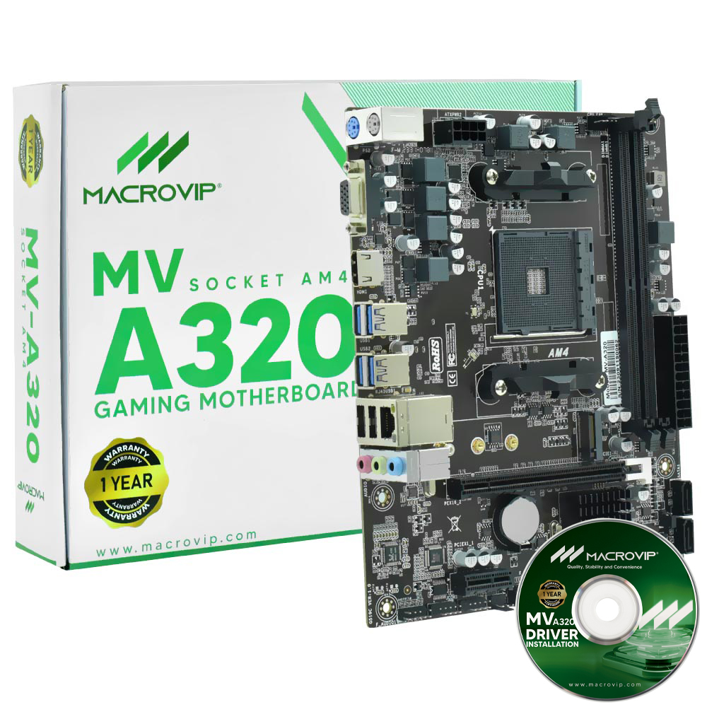 Placa Mãe Macrovip MV-A320 Socket AM4 / VGA / DDR4