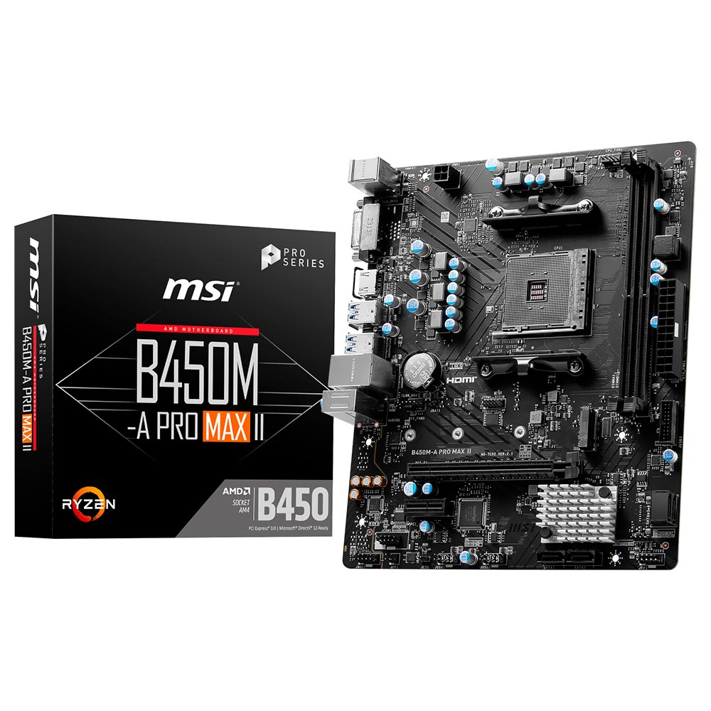 Placa Mãe MSI B450M-A Pro Max II Socket AM4 / DDR4