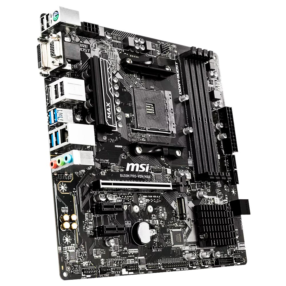 Placa Mãe MSI B450M PRO-VDH MAX Socket AM4 / VGA / DDR4