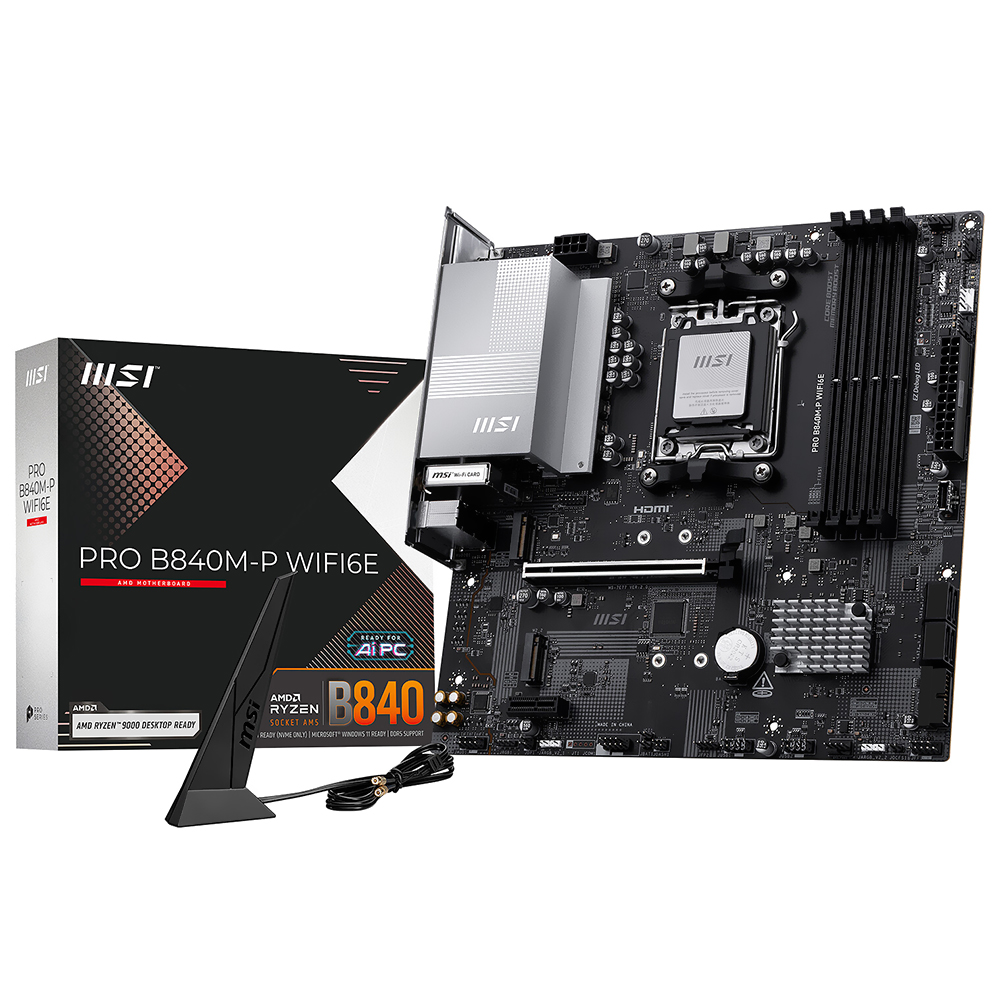 Placa Mãe MSI Pro B840M-P Wi-Fi 6E Socket AM5 / DDR5