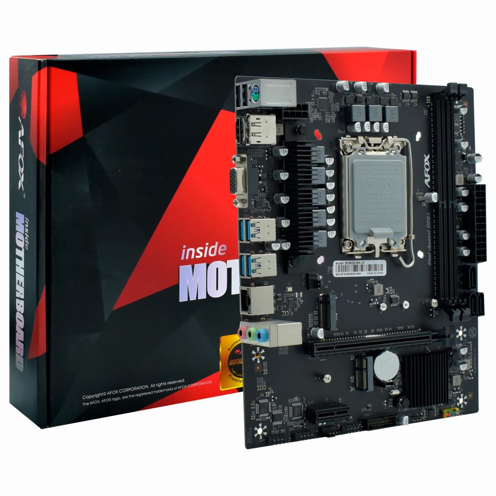 Placa Mãe AFOX B760D5-MA-V2 Socket LGA 1700 / VGA / DDR5