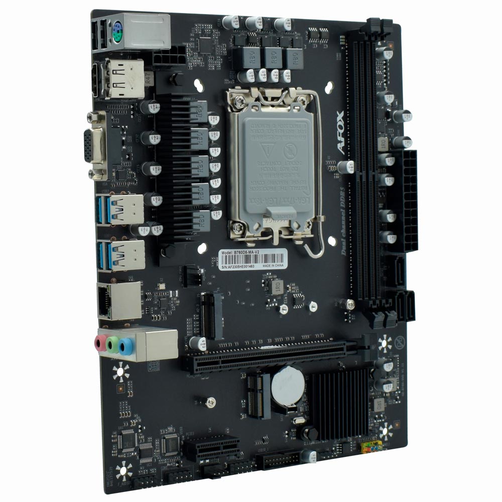 Placa Mãe AFOX B760D5-MA-V2 Socket LGA 1700 / VGA / DDR5