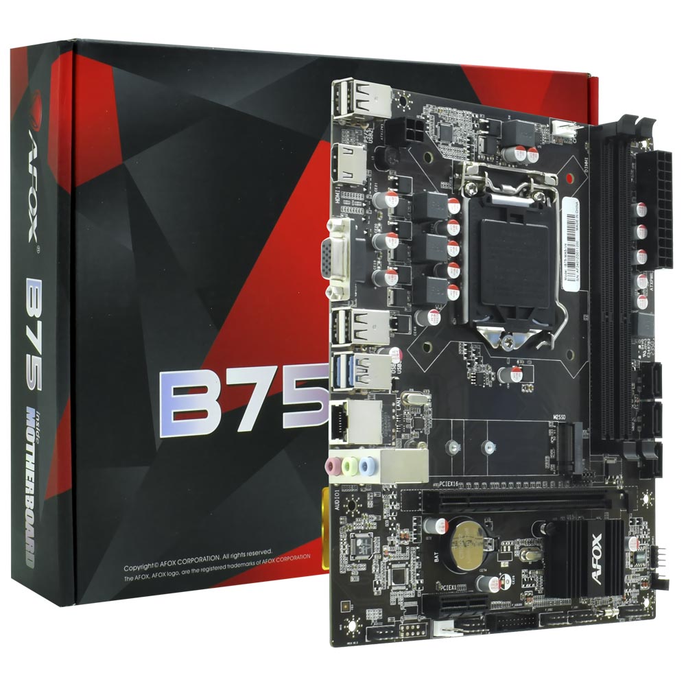 Placa Mãe AFOX IB75-MA5-V4 Socket LGA 1155 / VGA / DDR3