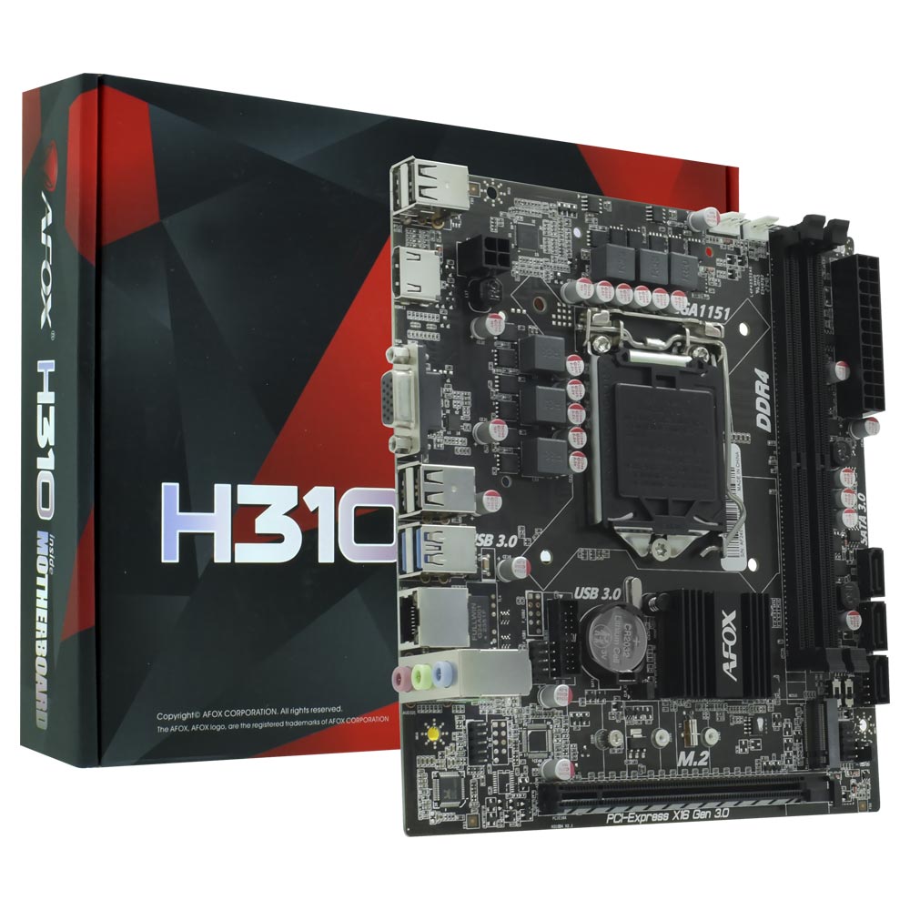 Placa Mãe AFOX IH310C-MA6-V4 Socket LGA 1151 / VGA / DDR4