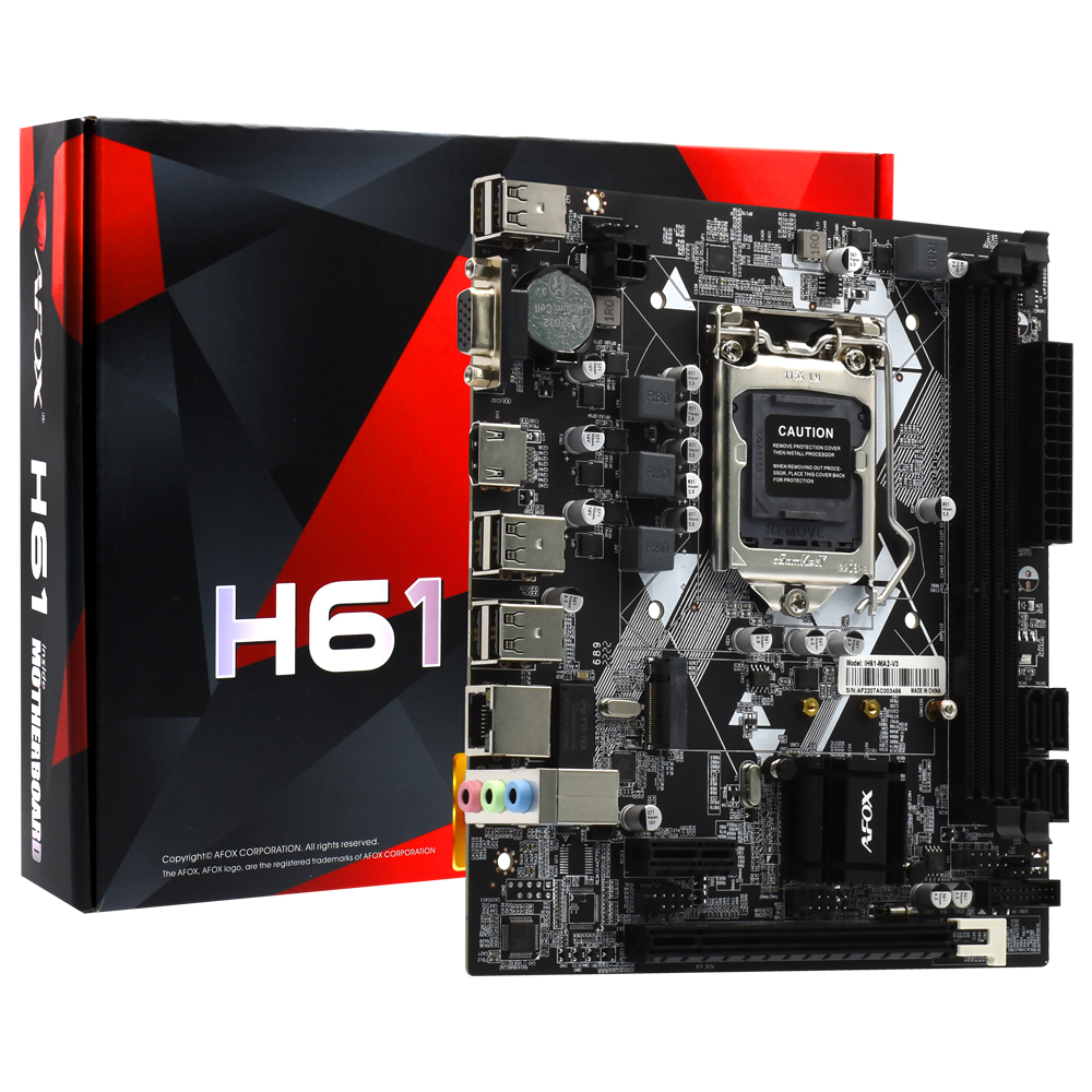 Placa Mãe AFOX IH61-MA2-V3 Socket LGA 1155 / VGA / DDR3