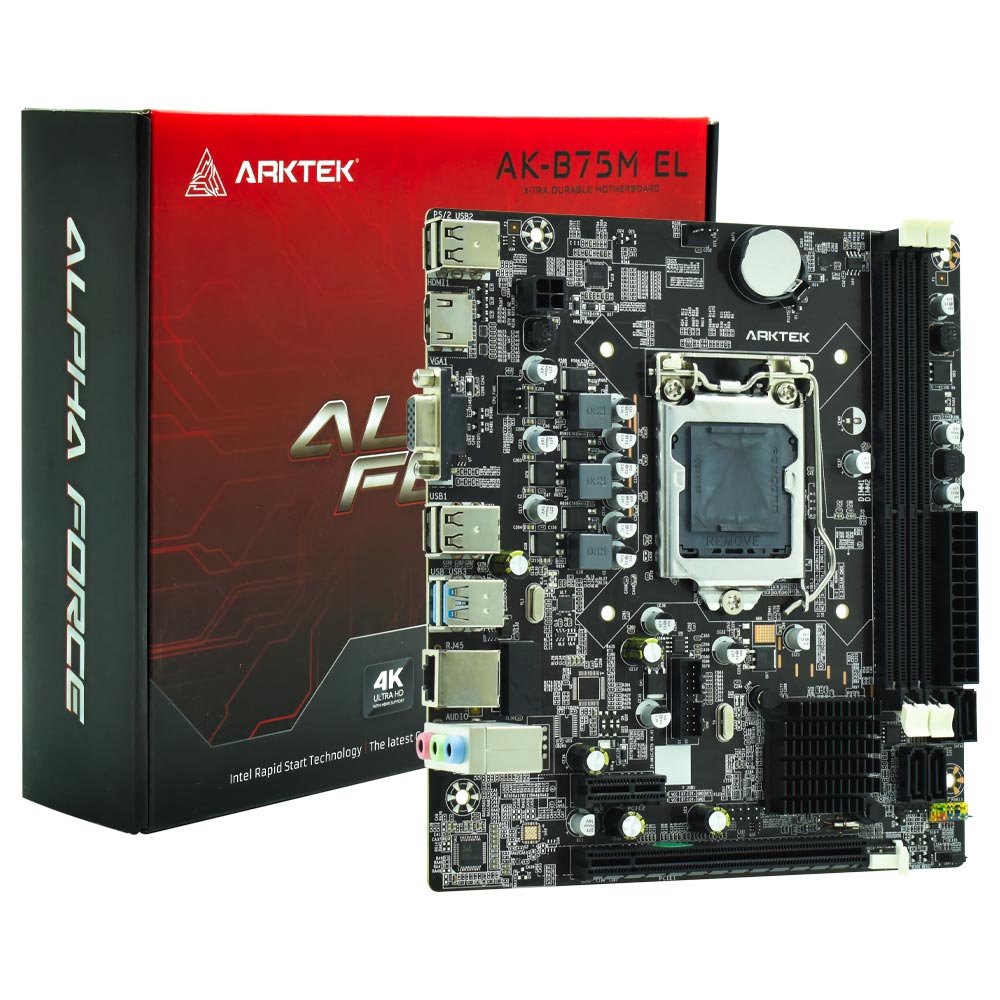 デル Placa Mãe Arktek AK-B75M EL Socket LGA 1155 / VGA / DDR3 no