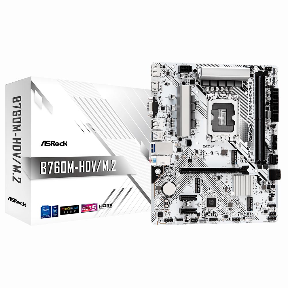 Placa Mãe ASRock B760M-HDV/M.2 Socket LGA 1700 / VGA / DDR5