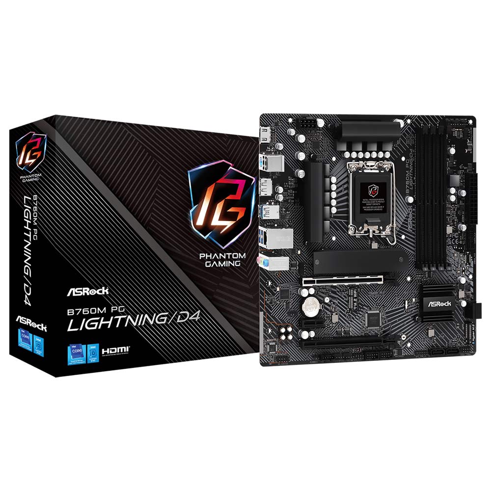 Placa Mãe ASRock B760M PG Lightning/D4 Socket LGA 1700 / DDR4