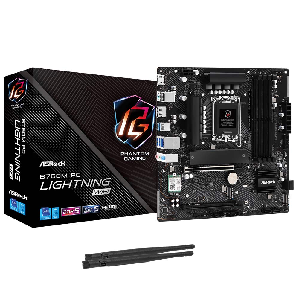 Placa Mãe ASRock B760M PG Lightning Wi-Fi Socket LGA 1700 / DDR5