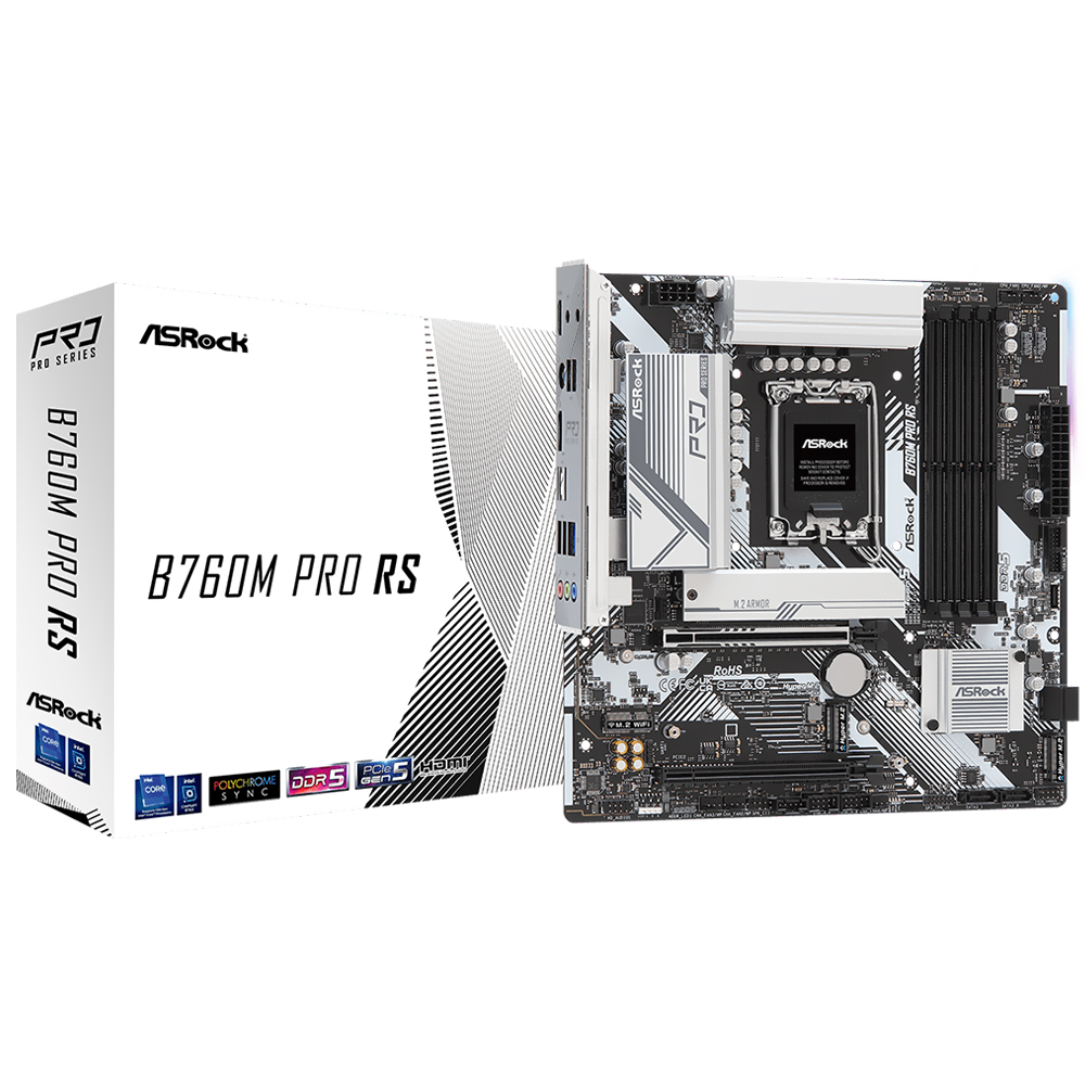 Placa Mãe ASRock B760M Pro RS Socket LGA 1700 / DDR5