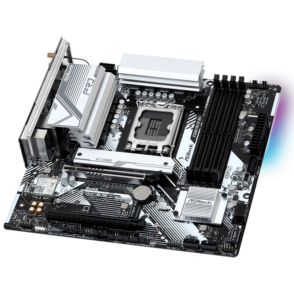Placa Mãe ASRock B760M Pro RS Wi-Fi Socket LGA 1700 / DDR5