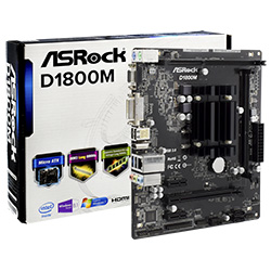 Placa Mãe ASRock D1800M-ATX + CPU Intel Dual Core J1800M até 2.41GHz VGA / DDR3
