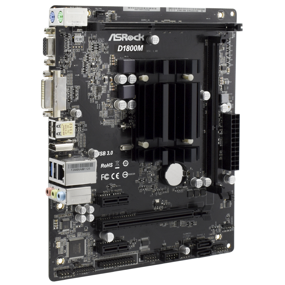 Placa Mãe ASRock D1800M-ATX + CPU Intel Dual Core J1800M até 2.41GHz VGA / DDR3