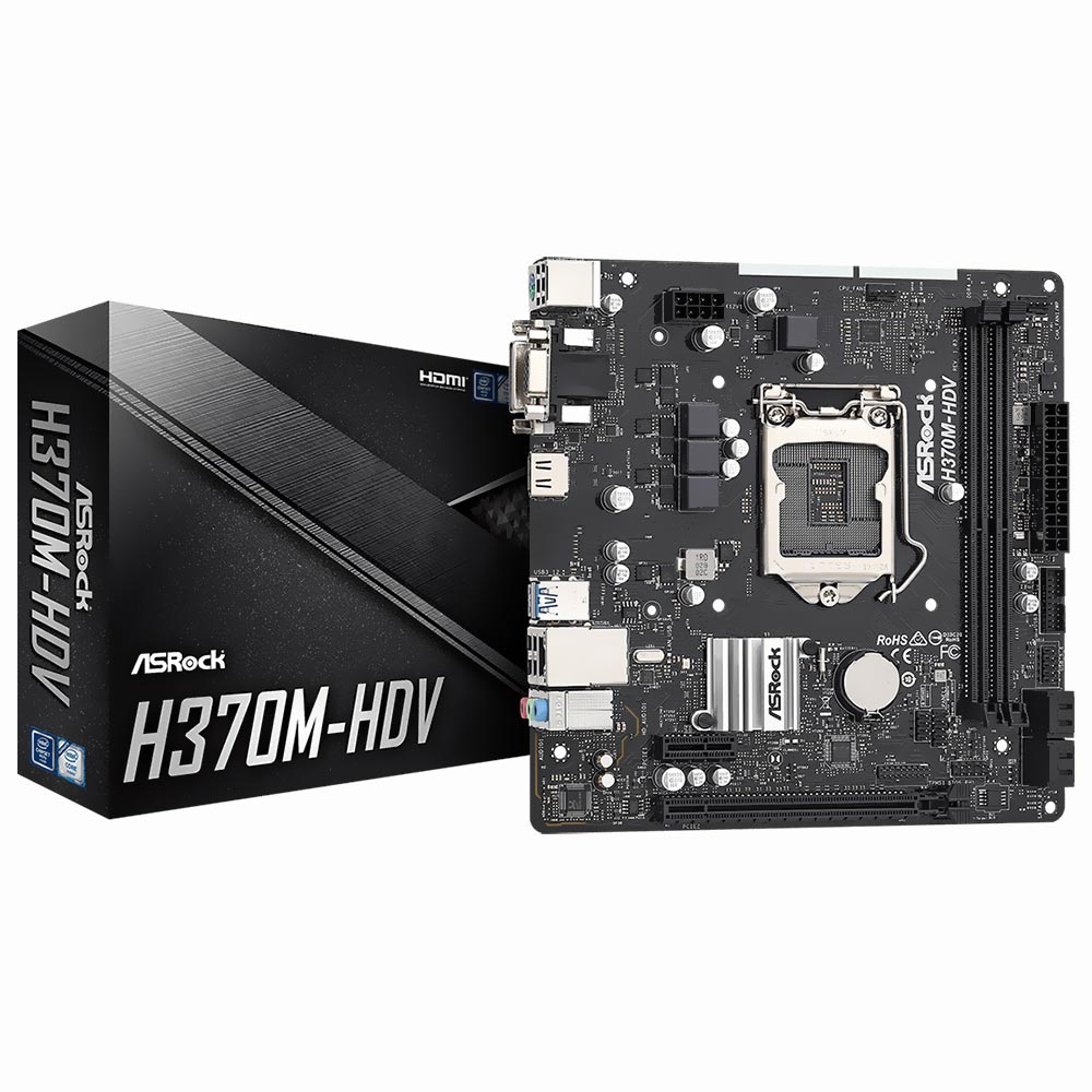 Placa Mãe ASRock H370M-HDV Socket LGA 1151 / VGA / DDR4  