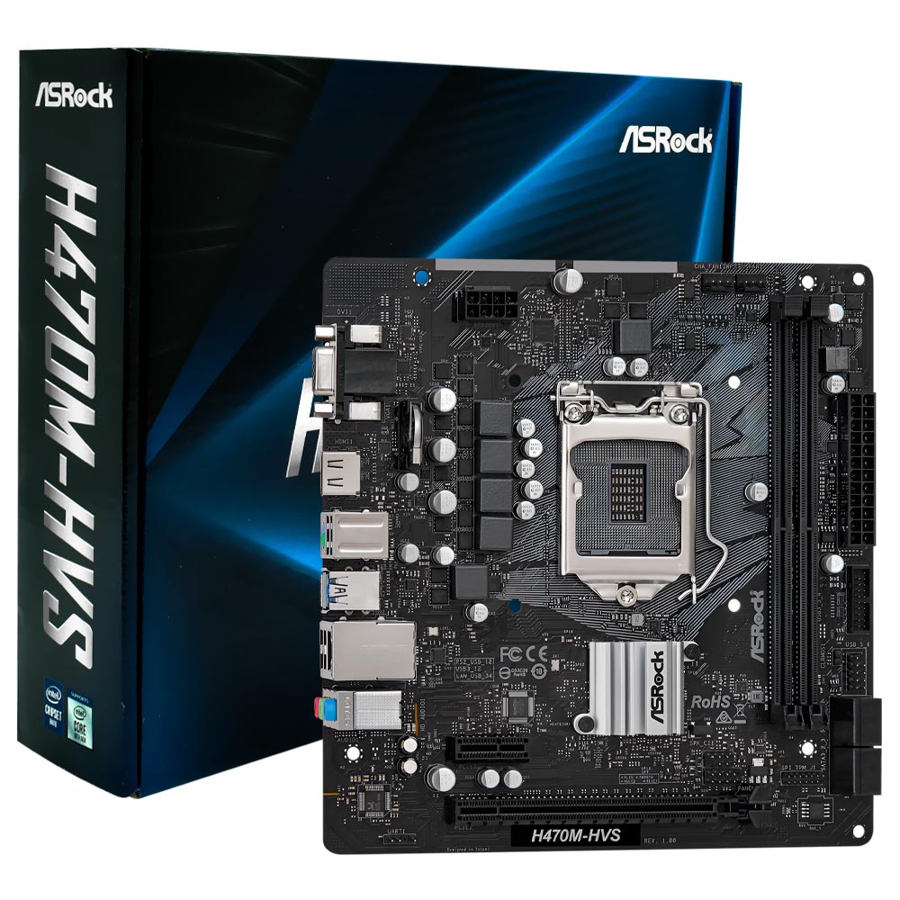 Placa Mãe ASRock H470M-HVS Socket LGA 1200 / VGA / DDR4