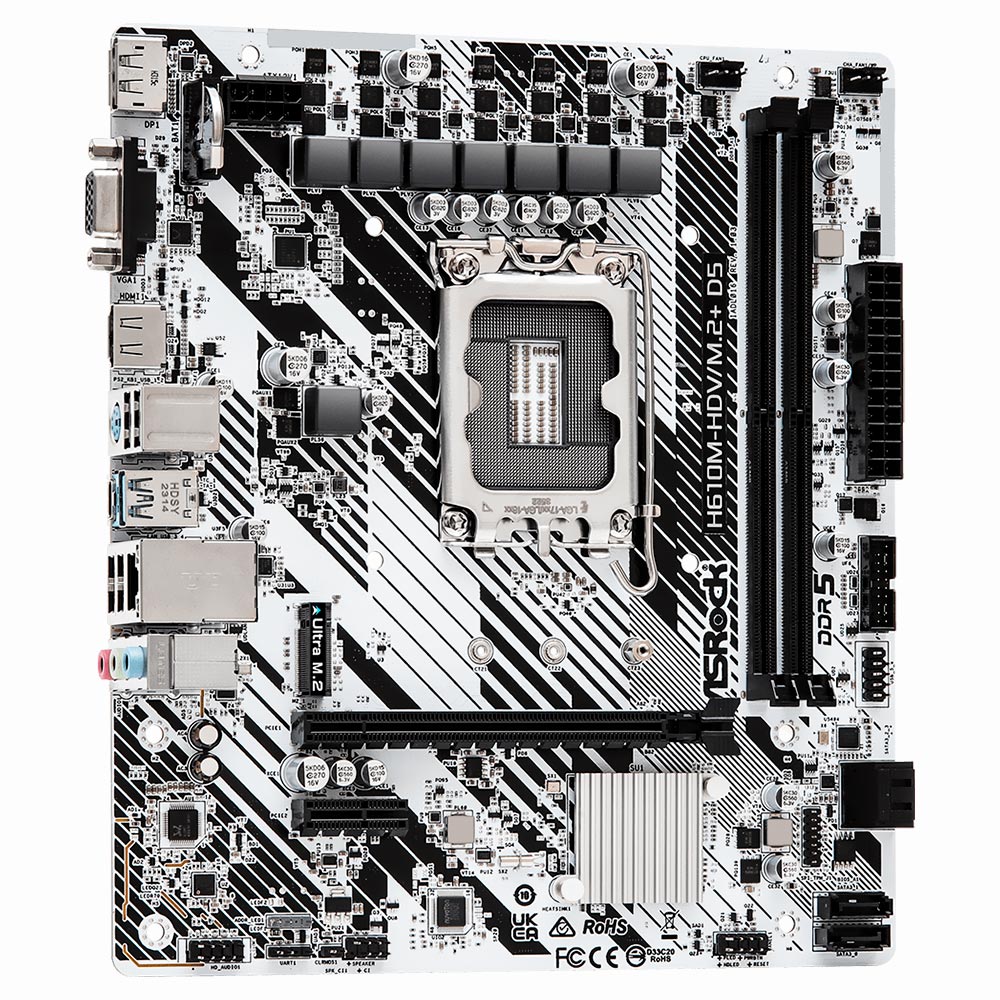 Placa Mãe ASRock H610M-HDV/M.2+ D5 Socket LGA 1700 / VGA / DDR5