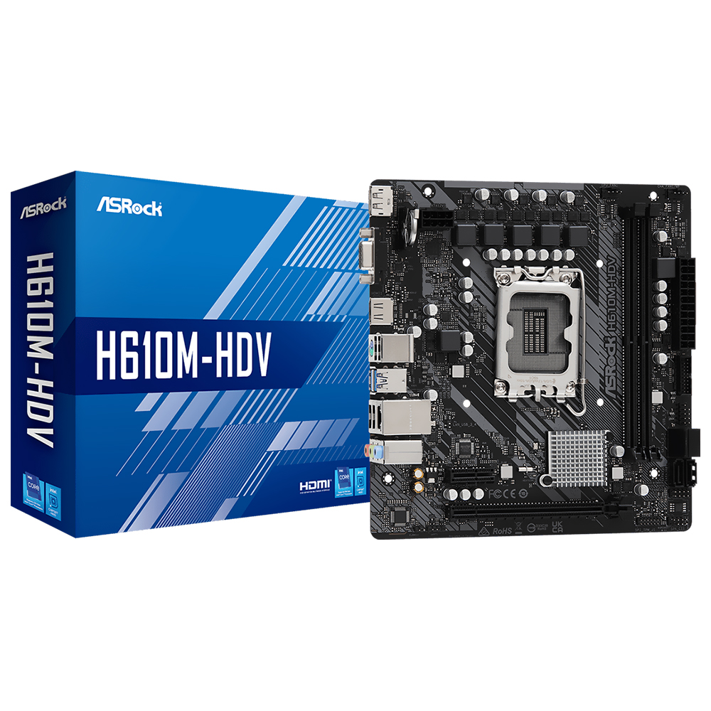 Placa Mãe ASRock H610M-HDV Socket LGA 1700 / VGA / DDR4