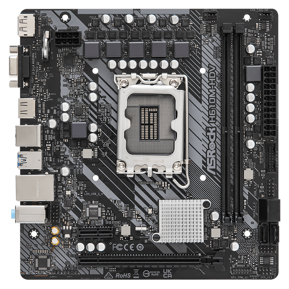 Placa Mãe ASRock H610M-HDV Socket LGA 1700 / VGA / DDR4