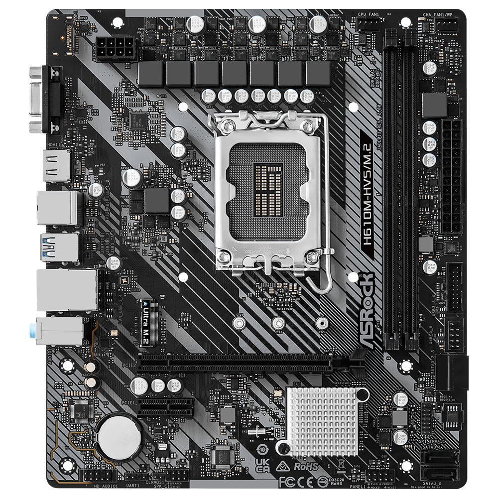 Placa Mãe ASRock H610M-HVS/M.2 R2.0 Socket LGA 1700 / DDR4