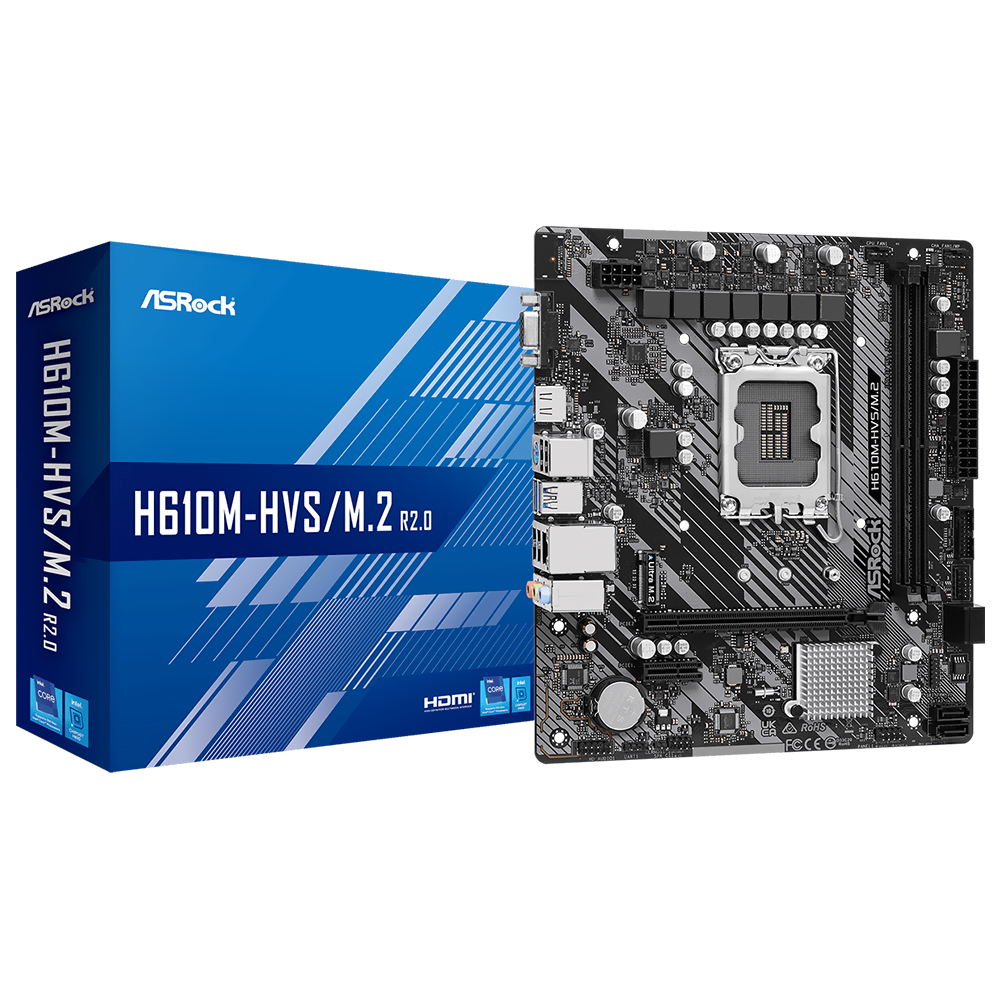 Placa Mãe ASRock H610M-HVS/M.2 R2.0 Socket LGA 1700 / DDR4