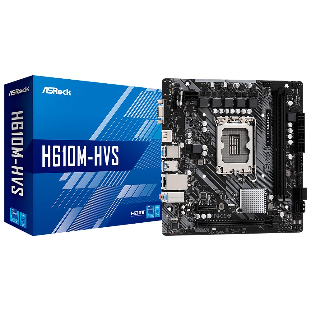 Placa Mãe ASRock H610M-HVS Socket LGA 1700 / VGA / DDR4