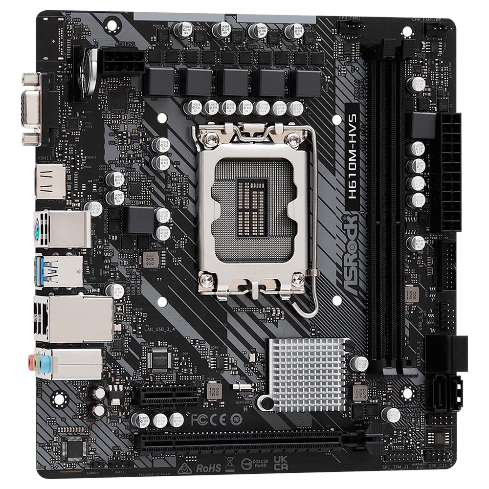 Placa Mãe ASRock H610M-HVS Socket LGA 1700 / VGA / DDR4