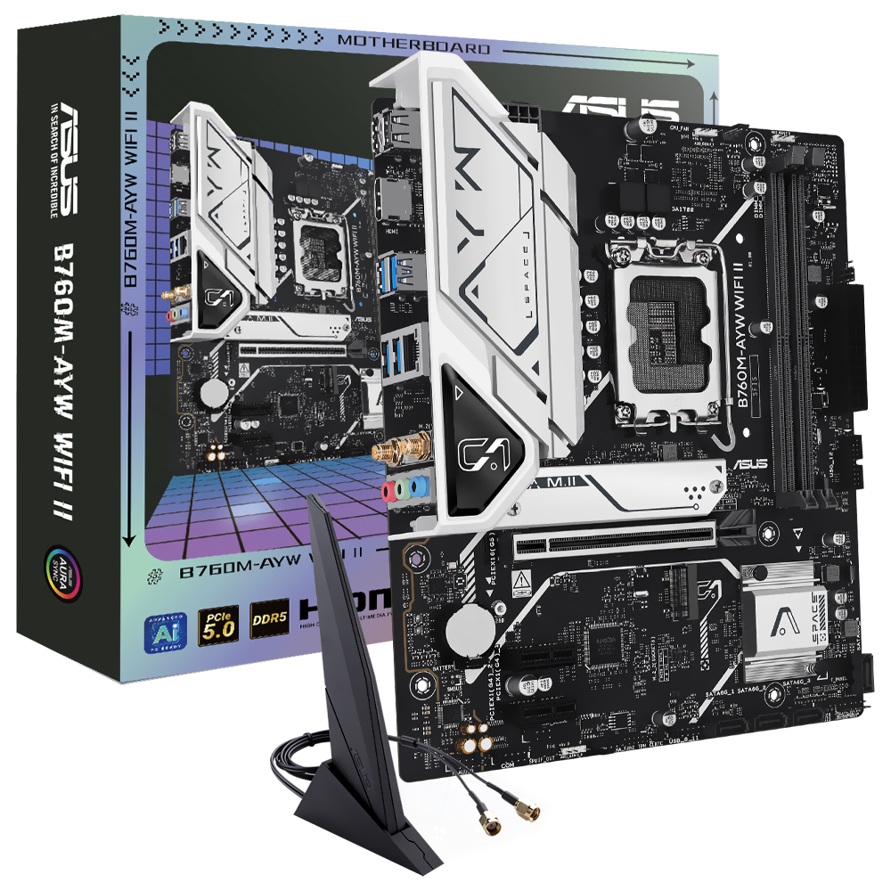 Placa Mãe ASUS B760M-AYM Wi-Fi II Socket LGA 1700 / DDR5