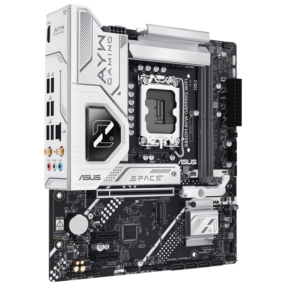 Placa Mãe ASUS B860M AYW Gaming Wi-Fi Socket LGA 1851 / DDR5