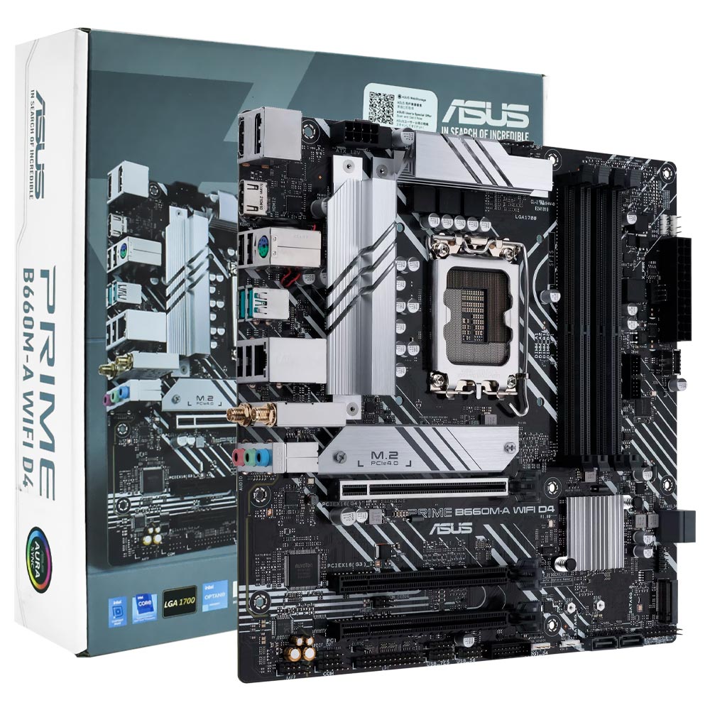 Placa Mãe ASUS Prime B660M-A Wi-Fi D4 Socket LGA 1700 / DDR4