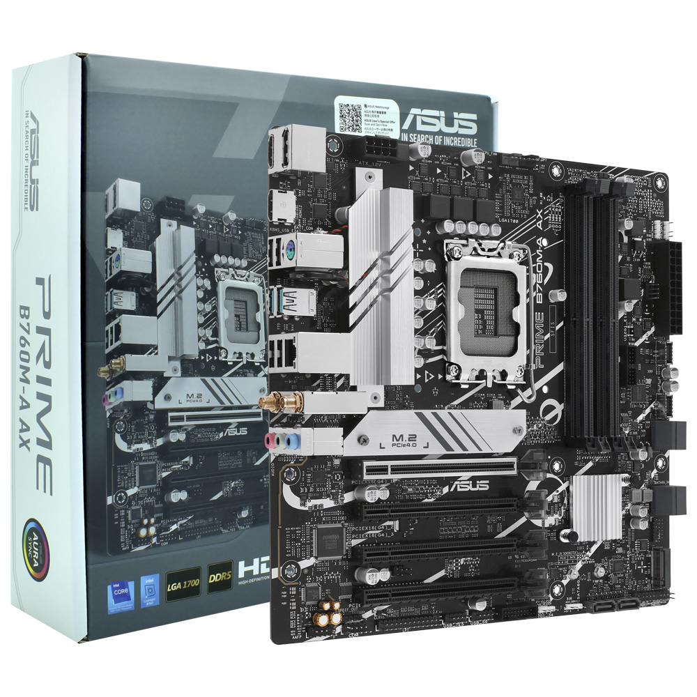 Placa Mãe ASUS Prime B760M-A AX Socket LGA 1700 / DDR5