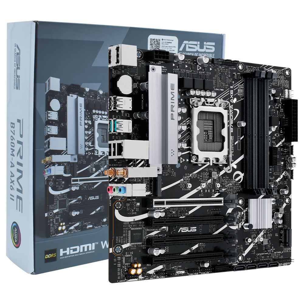 Placa Mãe ASUS Prime B760M-A AX6 II Socket LGA 1700 / DDR5