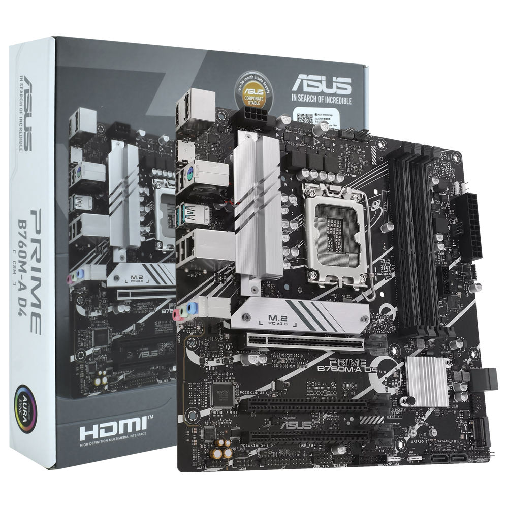 Placa Mãe ASUS Prime B760M-A D4 CSM Socket LGA 1700 / DDR4
