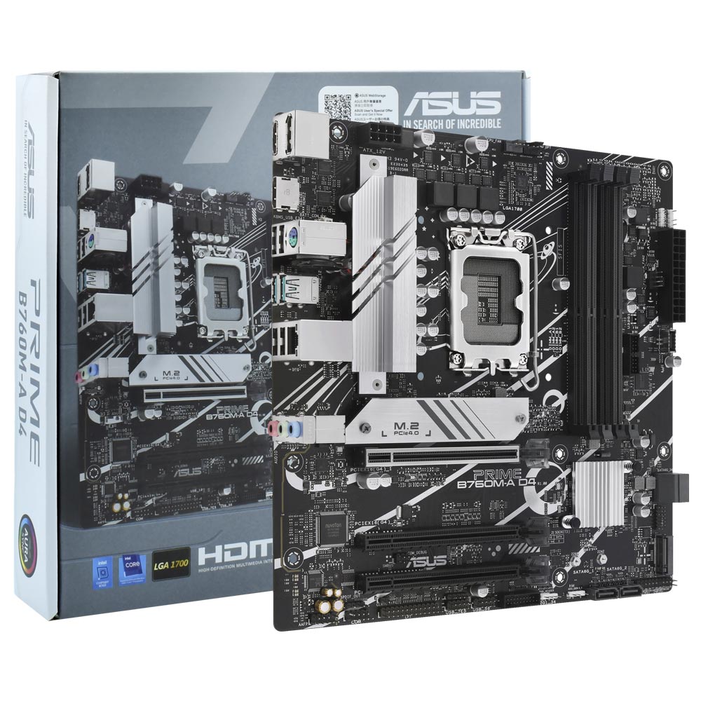 Placa Mãe ASUS Prime B760M-A D4 Socket LGA 1700 / DDR4