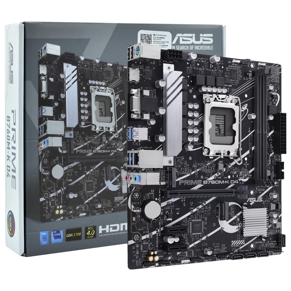 Placa Mãe ASUS Prime B760M-K D4 Socket LGA 1700 / VGA / DDR4