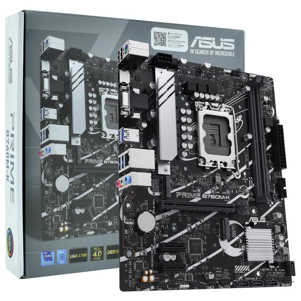 Placa Mãe ASUS Prime B760M-K Socket LGA 1700 / VGA / DDR5