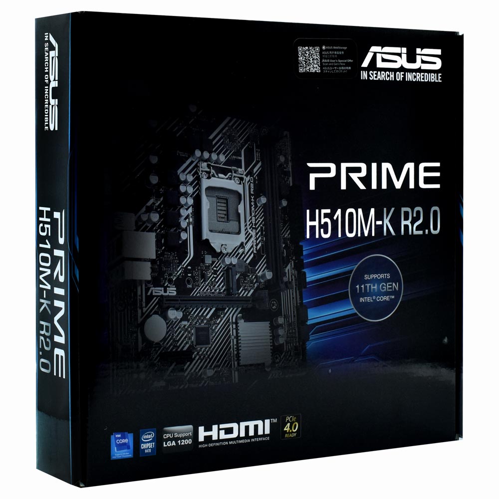 Placa Mãe ASUS Prime H510M-K R2.0 Socket LGA 1200 / VGA / DDR4 no