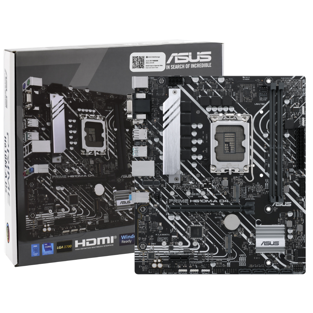 Placa Mãe ASUS Prime H610M-A D4 Socket LGA 1700 / VGA / DDR4