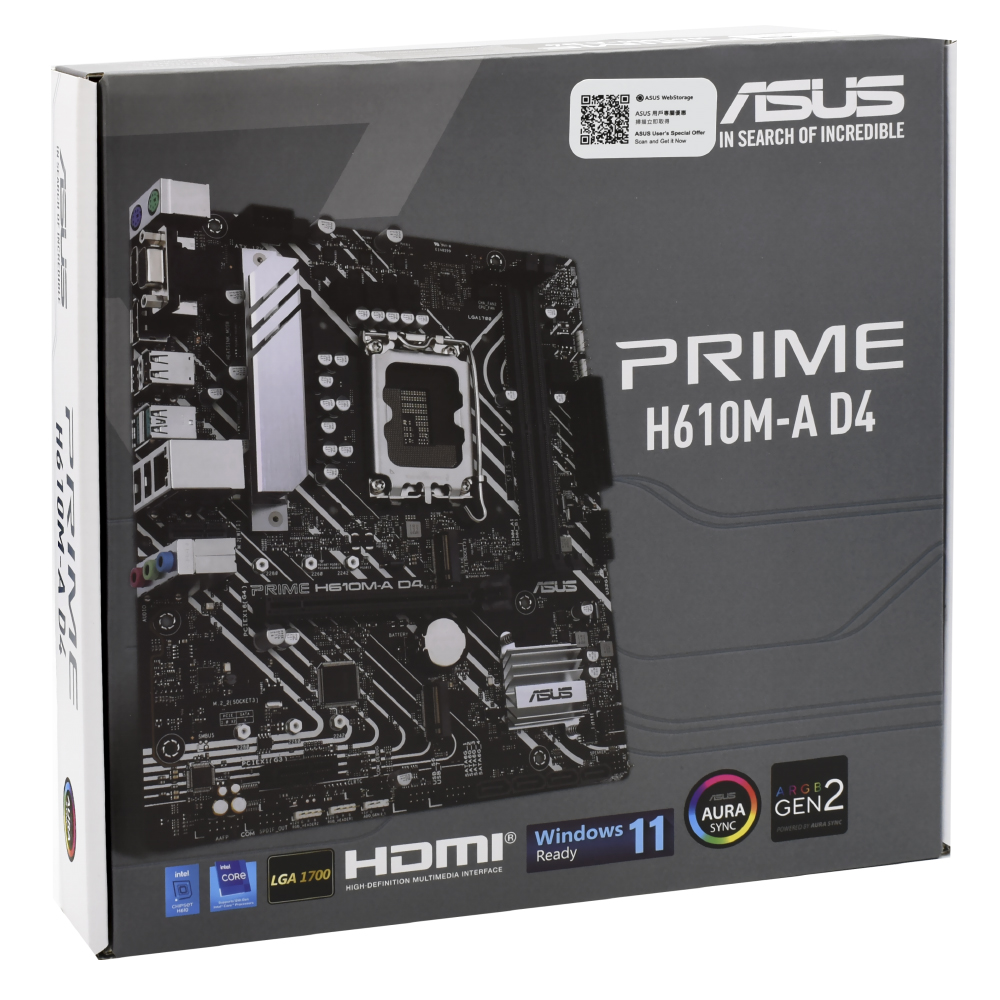 Placa Mãe ASUS Prime H610M-A D4 Socket LGA 1700 / VGA / DDR4