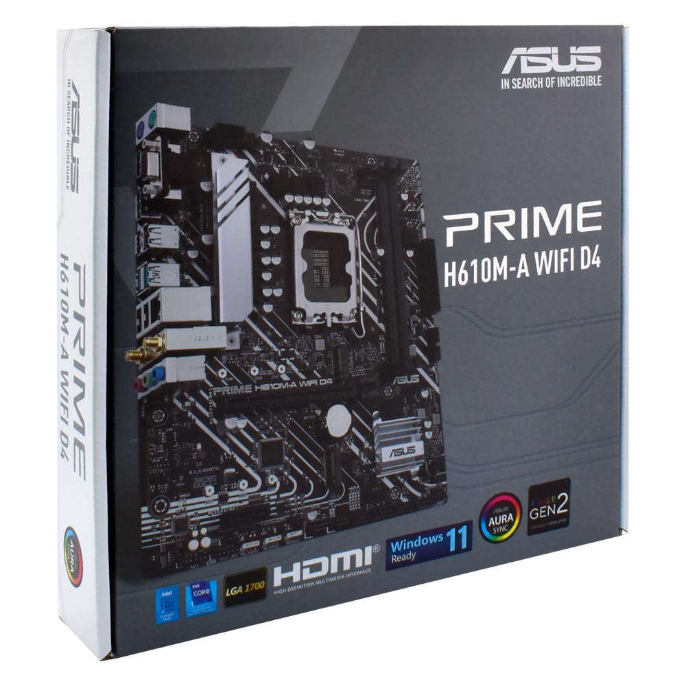 Placa Mãe ASUS Prime H610M-A Wi-Fi D4 Socket LGA 1700 / VGA / DDR4 